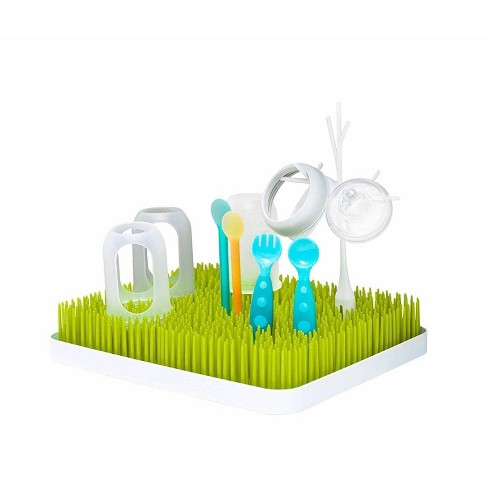 Quality and Sleek Grass Turf Style Design Baby Bottle Drying Rack for Kitchen Counter Top