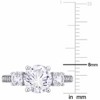 EVERLY JEWELRY  |   10K White Gold 0.07 CT Diamond TW And 3 CT TGW Created White Sapphire Fashion Ring - 3 of 4