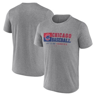 True Fan Chicago Cubs Jersey T-Shirt Mens L Gray Blue Two