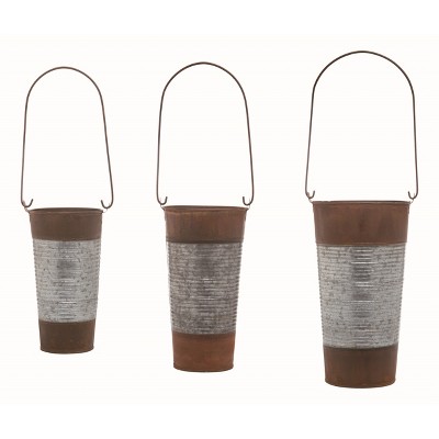 Transpac Metal 13 in. Multicolor Spring Corrugated Tapered Nested Containers Set of 3