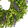 Northlight Purple Lavender and Green Foliage Artificial Spring Wreath - 11" - Unlit - 4 of 4
