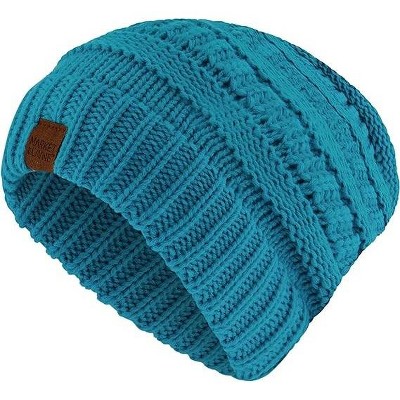 Women Market & Hat (teal) Layne : Winter Hat, Chunky Target Beanie Knit Women