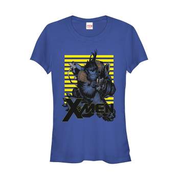 Juniors Womens Marvel X-Men Beast Stripes T-Shirt
