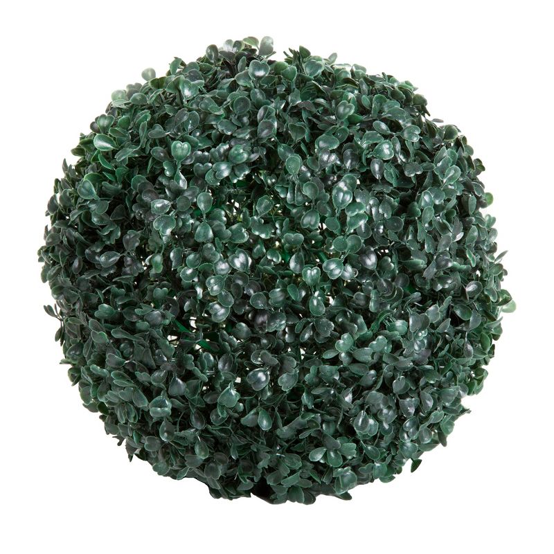 Nature Spring Solar Artificial Topiary Ball With Mini LED Lights and Rechargeable Battery - 11" Diameter, 1 of 9