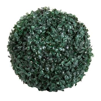 Nature Spring Solar Artificial Topiary Ball With Mini LED Lights and Rechargeable Battery - 11" Diameter