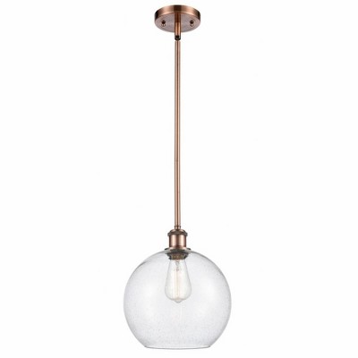 Athens - 1 Light Stem Hung Mini Pendant In Industrial Style-13 Inches Tall and 10 Inches Wide