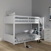 Twin Over Twin Capri Wood Floor Kids' Bunk Bed White - Hillsdale Furniture: Modern Rubberwood, Built-In Guard Rails - 4 of 4