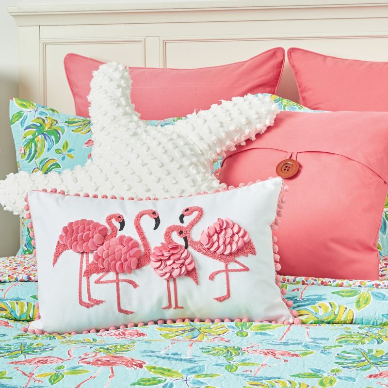 C&F Home Flamingo Garden Tropical Cotton Quilt Set  - Reversible and Machine Washable, 5 of 8