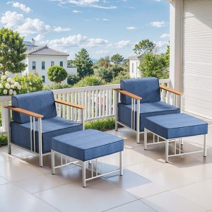 Gymojoy Outdoor Patio Chair Garden Chairs with 10 Inch Cushion - 1 of 4