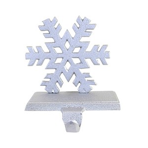 6.5 Inch Cast Iron Silver Stocking Holder Mantle Silver Stocking Holders - 1 of 3