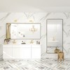 Apmir Rectangular Aluminum Alloy Framed and Tempered Glass Wall Bathroom Vanity Mirror in Matte Black/ Gold/ Silver/ Brown - 3 of 4
