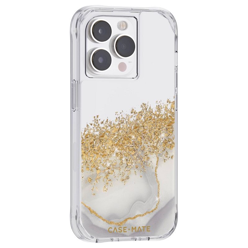 Case-Mate Apple iPhone 14 Pro Max Case- White/Gold Karat Marble, 2 of 7