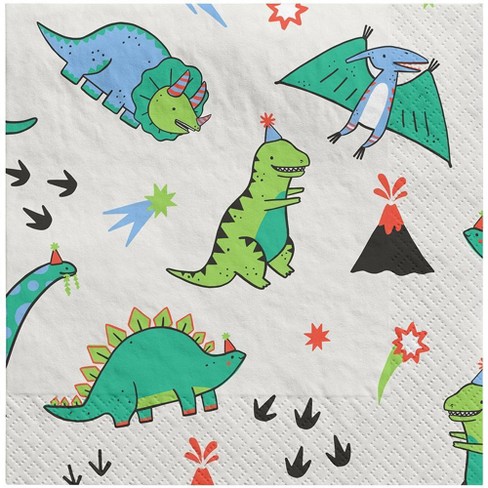20ct fossil friends dinosaur disposable napkins spritz target