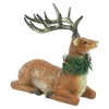 Northlight Glittered Sitting Deer with Pine Neck Wreath Christmas Decoration - 10" - 4 of 4