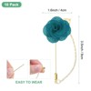 Unique Bargains Wedding Camellia Flower Lapel Pin with Leaf Brooch for Men Suit 10 Pcs - 3 of 4