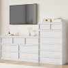 Homhougo 7 Drawer Dresser for Bedroom, 46" Tall Wooden Storage Organizer Chest for Living Room, Nursery, Entryway, White - 4 of 4
