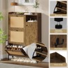 Rattan Shoe Storage Cabinet with 3 Flip Drawers - 4 of 4