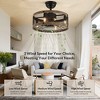 Ludomide 17.7" Caged Small Farmhouse Ceiling Fan with Lights, Remote Control, Rustic Bladeless Enclosed Fandelier for Bedroom, Kitchen, Living Room - 3 of 4