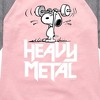 Girls' - Peanuts - Heavy Metal Snoopy Shirt Tail Raglan Graphic T-shirt - 2 of 4