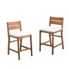 GDFStudio Vivien Modern 23.5" Outdoor Solid Acacia Wood Upholstered Counter Stool(Set of 2) - 3 of 4