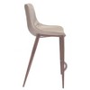 Zuo Modern Magnus Counter Stool Set of 2 – 39.8" High Brown Faux Leather Seat With Walnut Faux Wood Steel Legs - 3 of 4