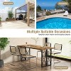 67 Inch Patio Rectangle Acacia Wood Dining Table with Umbrella Hole - 3 of 4