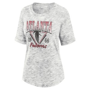 NFL Atlanta Falcons Women's Oatmeal Heather Rolled Sleeve T-Shirt - 1 of 3