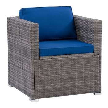 Parksville Patio Sectional Arm Chair - Gray - CorLiving