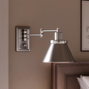 Urban Ambiance Luxury Traditional Wall Light,  9.625"H x 8.25"W,  Brushed Nickel Finish, UHP3310 - 1 of 4