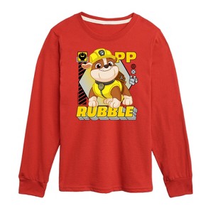 Boys' - Paw Patrol - Rubble Graphic Long Sleeve Graphic T-Shirt - 1 of 4