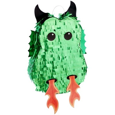 Blue Panda Green Dragon Pinata for Kids Birthday, Knight Party Decorations (17 x 10.5 x 3 In)