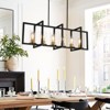 LLHZSY Modern Linear Pendant Chandelier With Glass Shape 6-Light Fixture for Kitchen Island Dining Room - 43 3/10" - 2 of 4