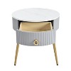 Okak Round Nesting Coffee Table Set of 2 Golden Iron Frame Table Set with Marble Grain Table for Living Room/Office, Space-Saving - 3 of 4