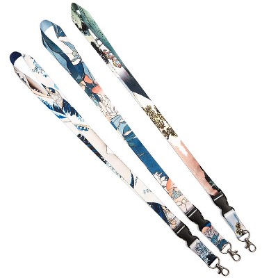 The Gifted Stationary 6 Pack Hokusai Print Neck Lanyard for Keys and ID Badges, 3 Designs (22.5 In)