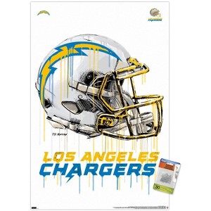 Trends International NFL Los Angeles Chargers - Drip Helmet 20 Unframed Wall Poster Prints - 1 of 4