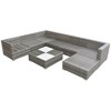 vidaXL 8-Piece Patio Lounge Set - Gray Poly Rattan with Comfortable Cushions, Versatile Configuration - Ideal for Garden and Patio Use - 3 of 4