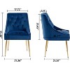 DYHOME Modern Dining Chairs Set of 6, Mid Century Dining Chairs with 5.12” Cushions, Velvet Upholstered Dining Chairs with Back Pull Rod - 2 of 4
