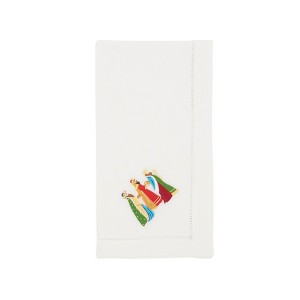 Saro Lifestyle Majestic Embroidered Three Kings Napkin (Set of 6), White, 20"x20" - 1 of 3
