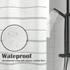 Black and White Casual Striped Shower Curtain Modern Minimalist Pinstripe Waterproof Fabric Bathroom with Weighted Hem - 2 of 4