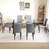 7-Piece Dining Set with Glass Table and 6 Armless Chairs - 3 of 4