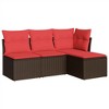 vidaXL Garden Sofa Set  PE Rattan, Powder-coated Steel - 2 of 4