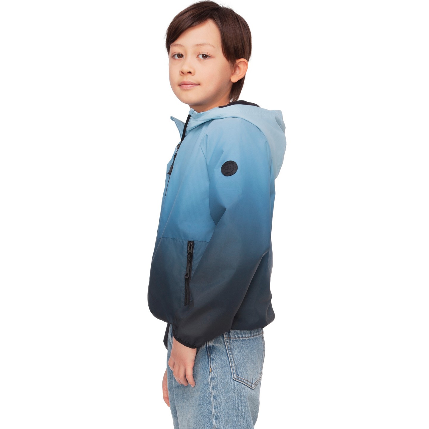 Куртка Rokka&Rolla Ombré Windbreaker Fleece Lined Jacket-Navy для мальчиков, цвет: Тёмно-синий — фото 8