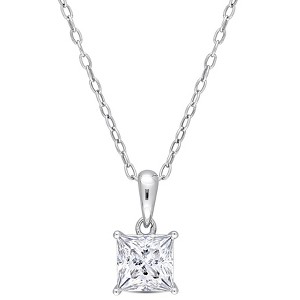 EVERLY JEWELRY | Sterling Silver Pendant with Gemstone and Created Gemstone – Multiple Stone Options - 1 of 4