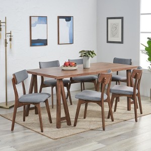 Christopher Knight Home Chazz Mid Century Modern Fabric Upholstered 7 Piece Dining Set - 1 of 4