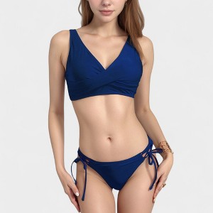 Anna-Kaci Swim Women's Crisscross Front Bikini Top with V-Neckline and Wide Straps for a Sleek Supportive Fit - 1 of 4