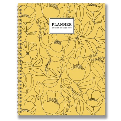 2022 Planner Weekly/Monthly Golden Flowers Large - The Time Factory