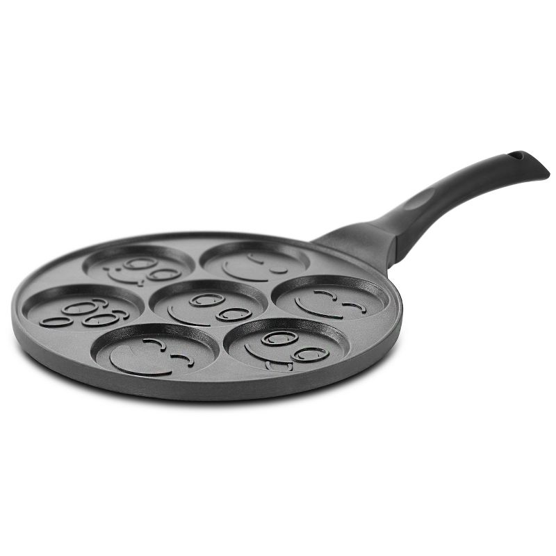 MegaChef Happy Face Emoji 10.5 Inch Aluminum Nonstick Pancake Maker Pan with Cool Touch Handle, 2 of 11