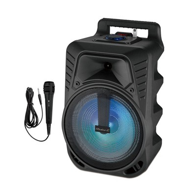 Studio Z STZP-1000 10 Inch 100 Watt MAX Portable Rechargeable Speaker Woofer Entertainment System with USB Music Stream and Handheld Wired Microphone