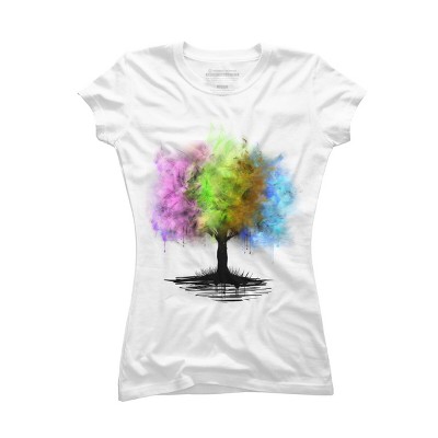 Junior's Design By Humans Abstract seasons tree By Akerly T-Shirt