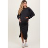 PinkBlush Charcoal Ribbed Knit Asymmetric Top Midi Skirt Maternity Set - 2 of 4